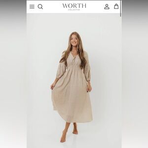 Long sleeve gingham maxi dress